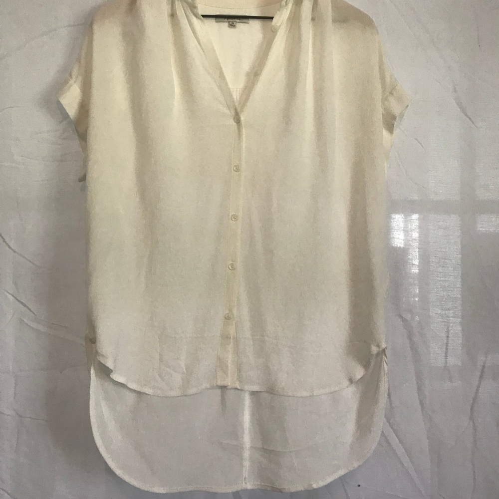 Madewell High Low White Button Down Shirt XS